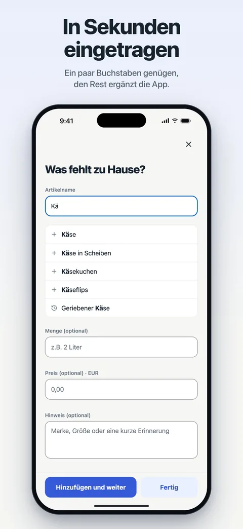 Eintragen